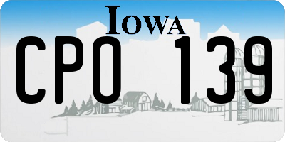 IA license plate CPO139