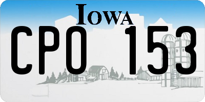 IA license plate CPO153