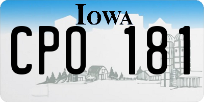 IA license plate CPO181