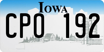IA license plate CPO192