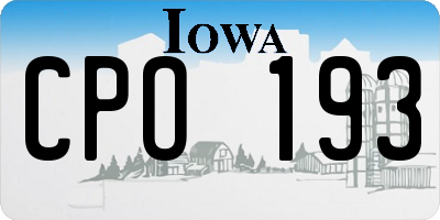 IA license plate CPO193