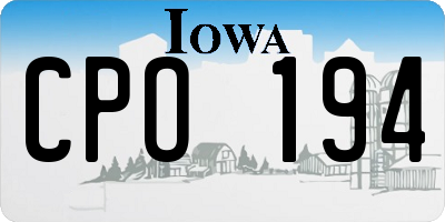 IA license plate CPO194