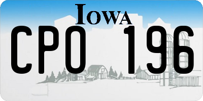 IA license plate CPO196