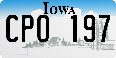 IA license plate CPO197