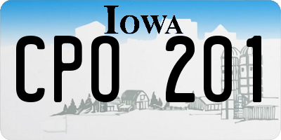 IA license plate CPO201