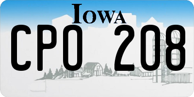IA license plate CPO208