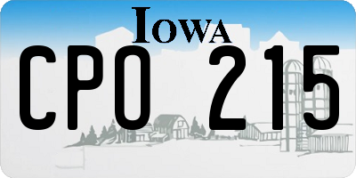 IA license plate CPO215