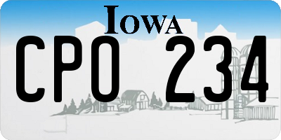 IA license plate CPO234