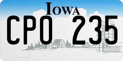 IA license plate CPO235