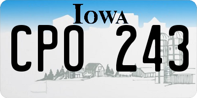 IA license plate CPO243