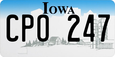 IA license plate CPO247