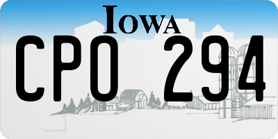 IA license plate CPO294