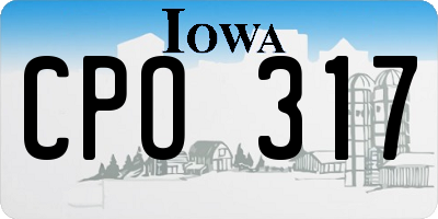IA license plate CPO317