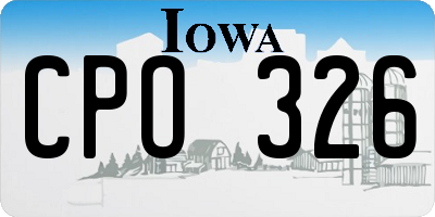 IA license plate CPO326
