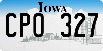 IA license plate CPO327