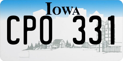 IA license plate CPO331