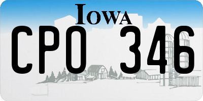 IA license plate CPO346