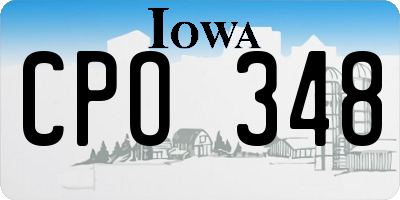 IA license plate CPO348