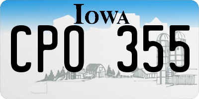 IA license plate CPO355