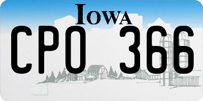 IA license plate CPO366