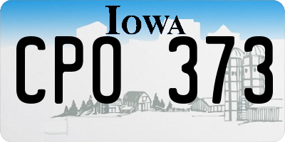 IA license plate CPO373