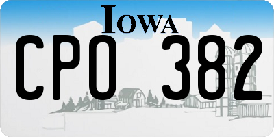 IA license plate CPO382