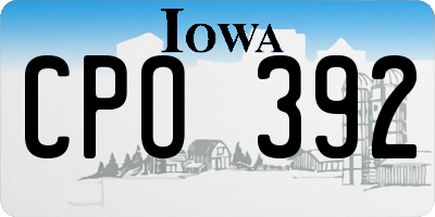 IA license plate CPO392