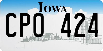 IA license plate CPO424