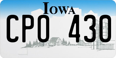 IA license plate CPO430