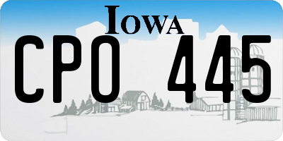 IA license plate CPO445