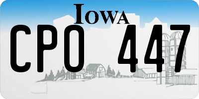 IA license plate CPO447