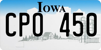 IA license plate CPO450