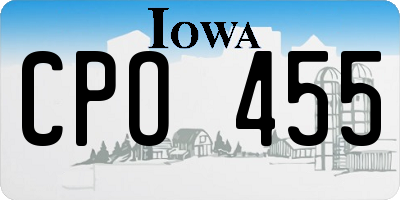 IA license plate CPO455