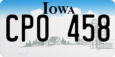 IA license plate CPO458
