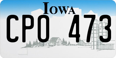 IA license plate CPO473