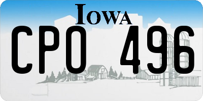 IA license plate CPO496