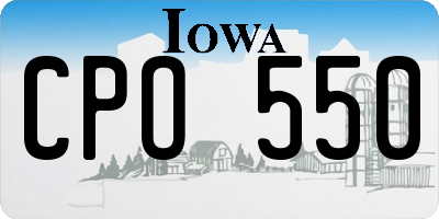 IA license plate CPO550