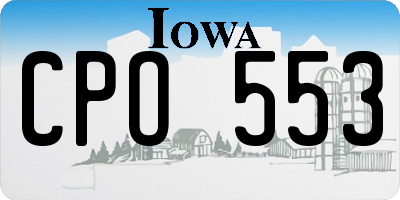 IA license plate CPO553