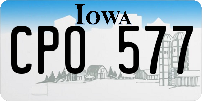 IA license plate CPO577