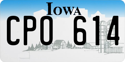 IA license plate CPO614