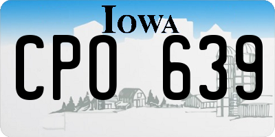 IA license plate CPO639