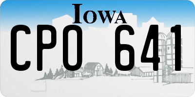 IA license plate CPO641
