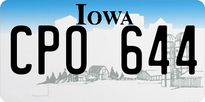 IA license plate CPO644