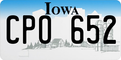 IA license plate CPO652