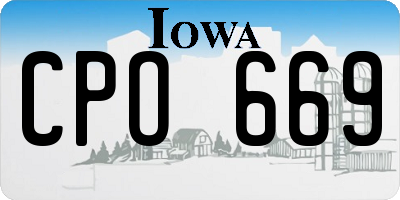 IA license plate CPO669