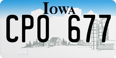 IA license plate CPO677