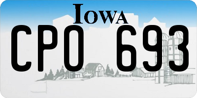 IA license plate CPO693