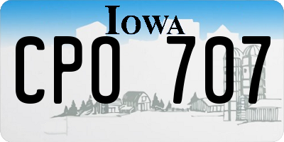 IA license plate CPO707