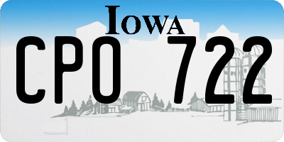 IA license plate CPO722