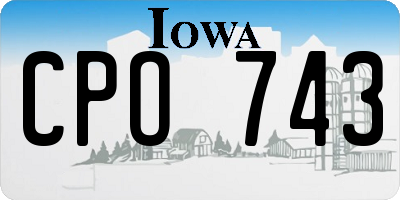 IA license plate CPO743